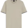 Cotton-jersey T-shirt with signature-stripe cuffs