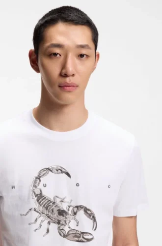 Cotton-jersey T-shirt with spaced-out logo