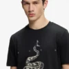 Cotton-jersey T-shirt with spaced-out logo