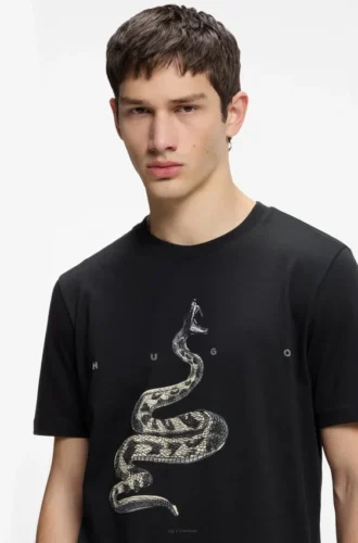 Cotton-jersey T-shirt with spaced-out logo