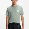 Cotton-jersey T-shirt with split-logo print