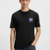 Cotton-jersey T-shirt with split-logo print