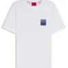 Cotton-jersey T-shirt with split-logo print
