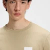 Cotton-jersey T-shirt with split-logo print