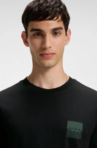 Cotton-jersey T-shirt with split-logo print