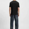 Cotton-jersey T-shirt with split-logo print