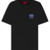 Cotton-jersey T-shirt with split-logo print