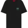Cotton-jersey T-shirt with split-logo print