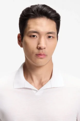 Cotton-linen polo shirt with Johnny collar