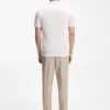 Cotton-linen polo shirt with Johnny collar