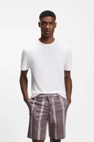 Cotton-linen T-shirt in a regular fit