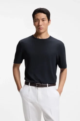 Cotton-linen T-shirt in a regular fit