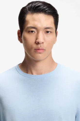 Cotton-linen T-shirt in a regular fit