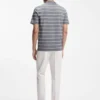 Cotton-linen T-shirt with horizontal stripe