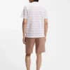 Cotton-linen T-shirt with horizontal stripe