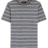 Cotton-linen T-shirt with horizontal stripe