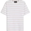 Cotton-linen T-shirt with horizontal stripe