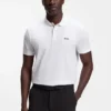 Cotton-piqué polo shirt with all-over print