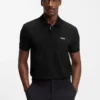 Cotton-piqué polo shirt with all-over print