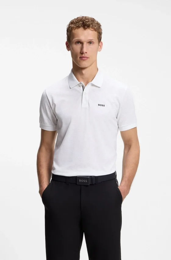 Cotton-piqué polo shirt with all-over print Cotton-piqué polo shirt with all-over print