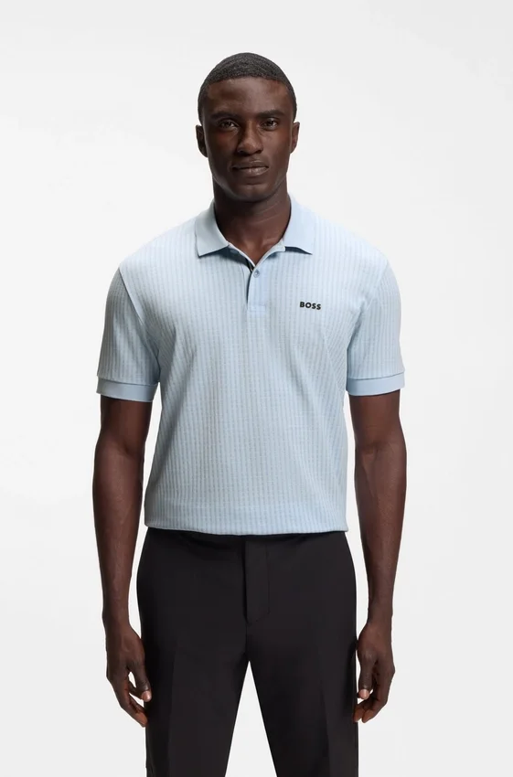 Cotton-piqué polo shirt with all-over print Cotton-piqué polo shirt with all-over print