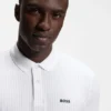 Cotton-piqué polo shirt with all-over print