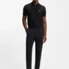 Cotton-piqué polo shirt with all-over print