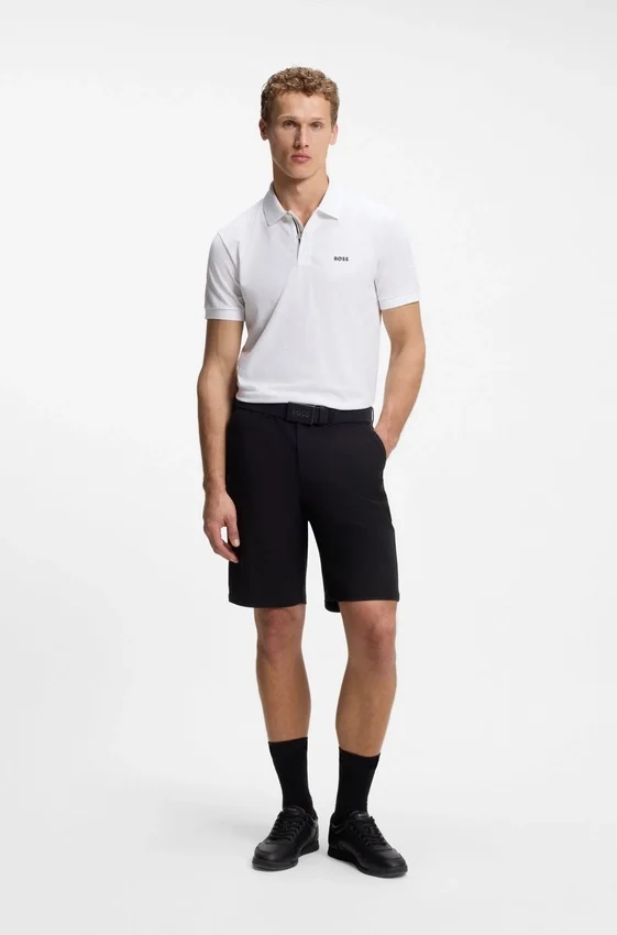 Cotton-piqué polo shirt with all-over print Cotton-piqué polo shirt with all-over print
