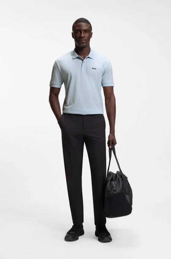 Cotton-piqué polo shirt with all-over print Cotton-piqué polo shirt with all-over print