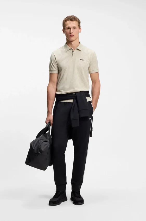 Cotton-piqué polo shirt with all-over print Cotton-piqué polo shirt with all-over print
