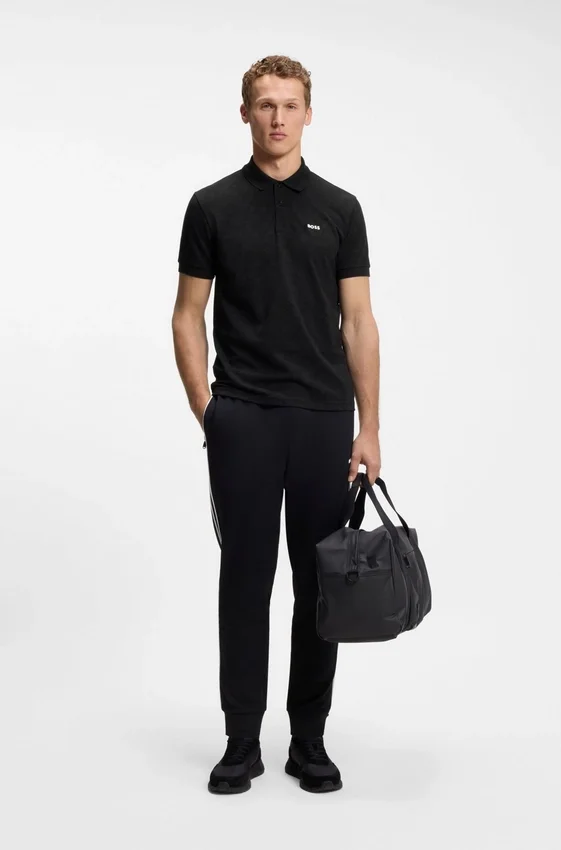 Cotton-piqué polo shirt with all-over print Cotton-piqué polo shirt with all-over print