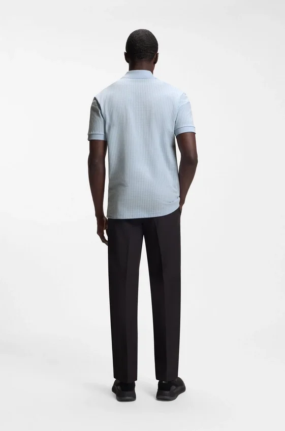 Cotton-piqué polo shirt with all-over print Cotton-piqué polo shirt with all-over print