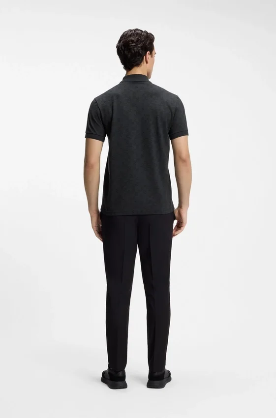 Cotton-piqué polo shirt with all-over print Cotton-piqué polo shirt with all-over print