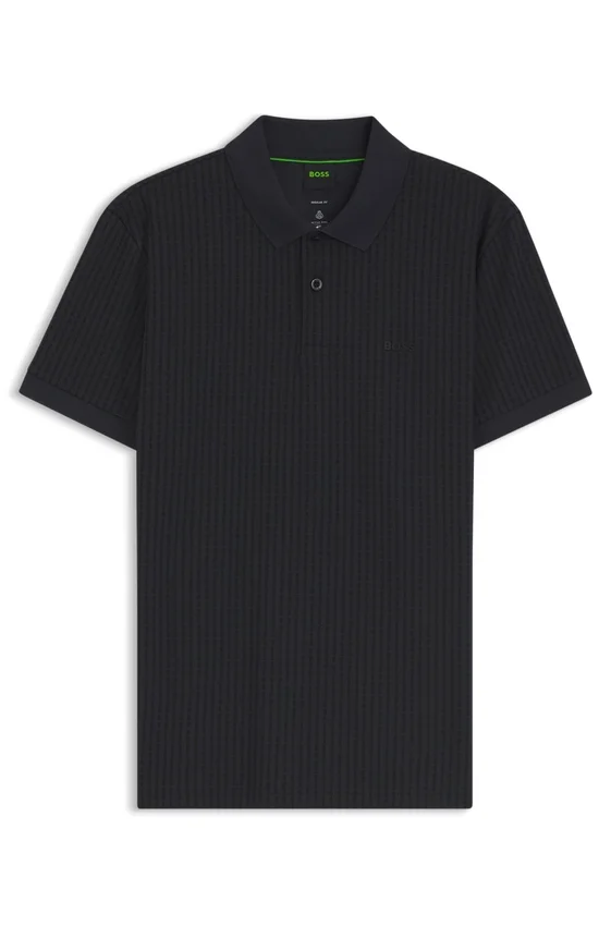 Cotton-piqué polo shirt with all-over print Cotton-piqué polo shirt with all-over print