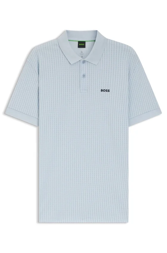 Cotton-piqué polo shirt with all-over print Cotton-piqué polo shirt with all-over print