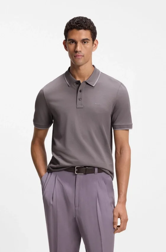 Cotton-piqué polo shirt with contrast tipping Cotton-piqué polo shirt with contrast tipping