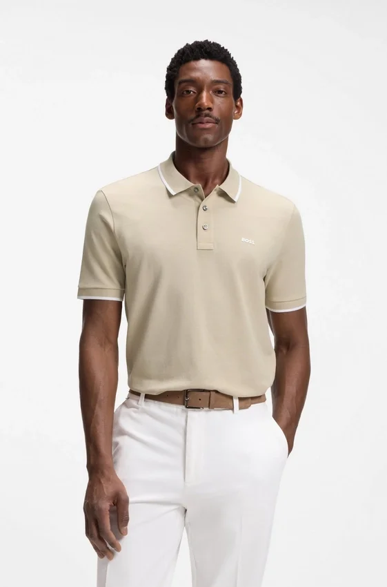 Cotton-piqué polo shirt with contrast tipping Cotton-piqué polo shirt with contrast tipping