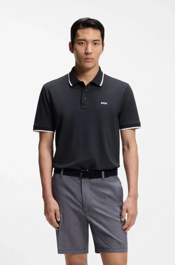 Cotton-piqué polo shirt with contrast tipping Cotton-piqué polo shirt with contrast tipping