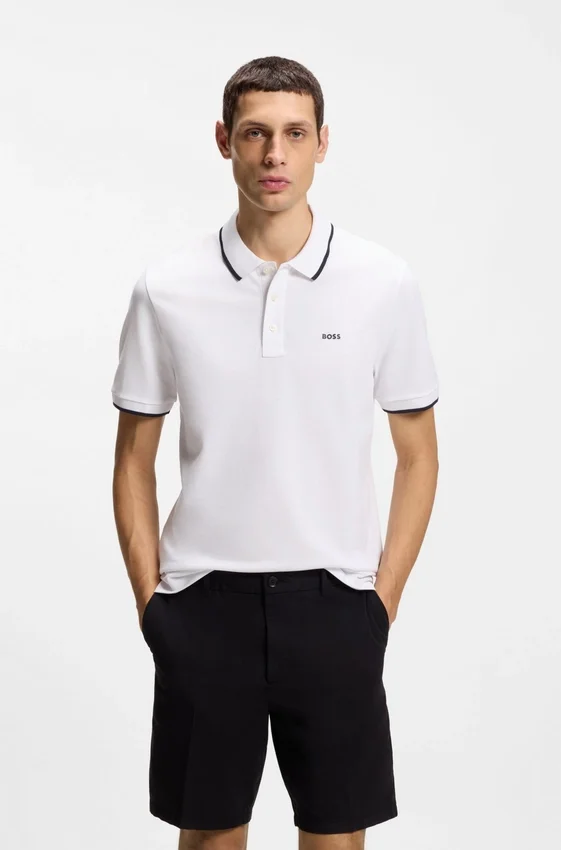 Cotton-piqué polo shirt with contrast tipping Cotton-piqué polo shirt with contrast tipping