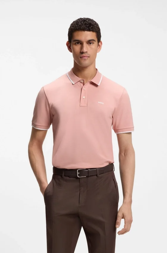 Cotton-piqué polo shirt with contrast tipping Cotton-piqué polo shirt with contrast tipping