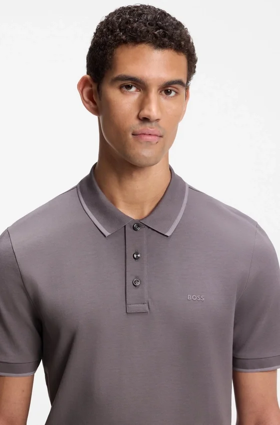 Cotton-piqué polo shirt with contrast tipping Cotton-piqué polo shirt with contrast tipping