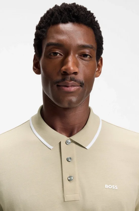 Cotton-piqué polo shirt with contrast tipping Cotton-piqué polo shirt with contrast tipping