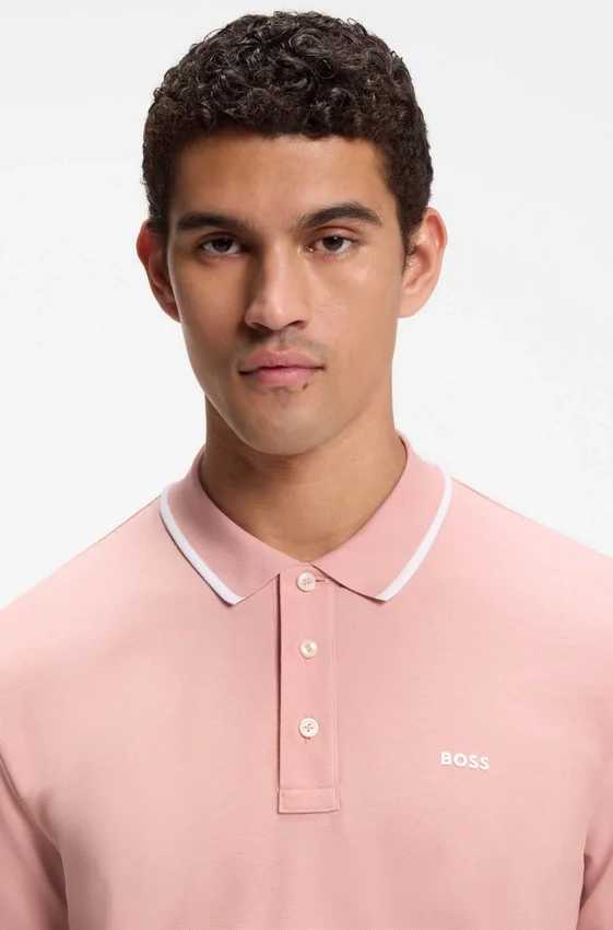 Cotton-piqué polo shirt with contrast tipping Cotton-piqué polo shirt with contrast tipping