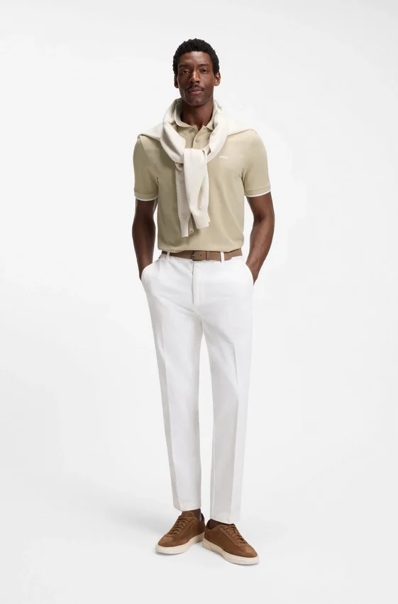 Cotton-piqué polo shirt with contrast tipping Cotton-piqué polo shirt with contrast tipping