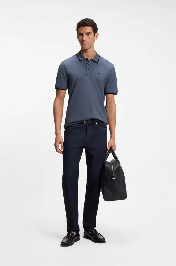 Cotton-piqué polo shirt with contrast tipping Cotton-piqué polo shirt with contrast tipping