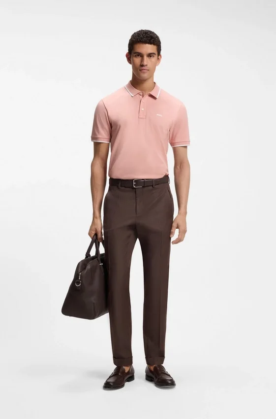 Cotton-piqué polo shirt with contrast tipping Cotton-piqué polo shirt with contrast tipping
