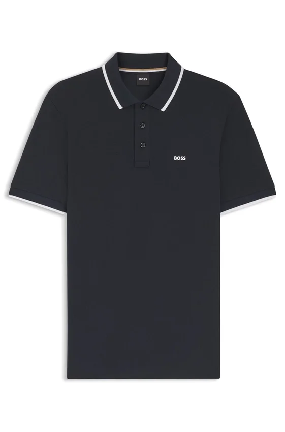 Cotton-piqué polo shirt with contrast tipping Cotton-piqué polo shirt with contrast tipping