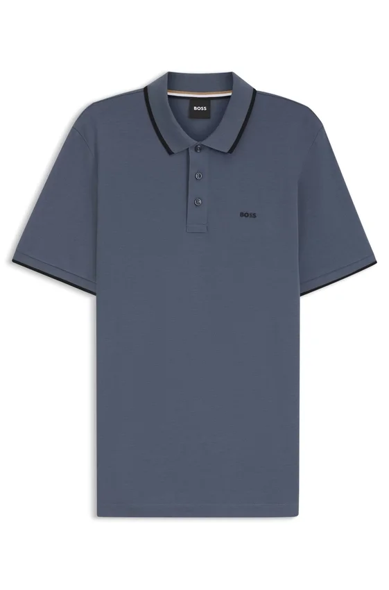 Cotton-piqué polo shirt with contrast tipping Cotton-piqué polo shirt with contrast tipping