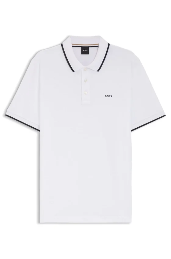 Cotton-piqué polo shirt with contrast tipping Cotton-piqué polo shirt with contrast tipping