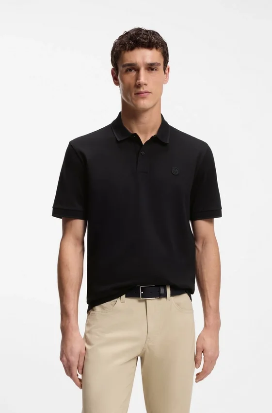 Cotton-piqué polo shirt with Double B monogram Cotton-piqué polo shirt with Double B monogram